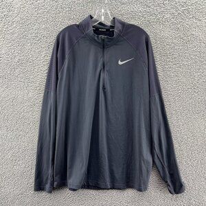 Nike Running 1/4 Zip Pullover Mens XL Blue Lightweight Dri-Fit Long Sleeve
